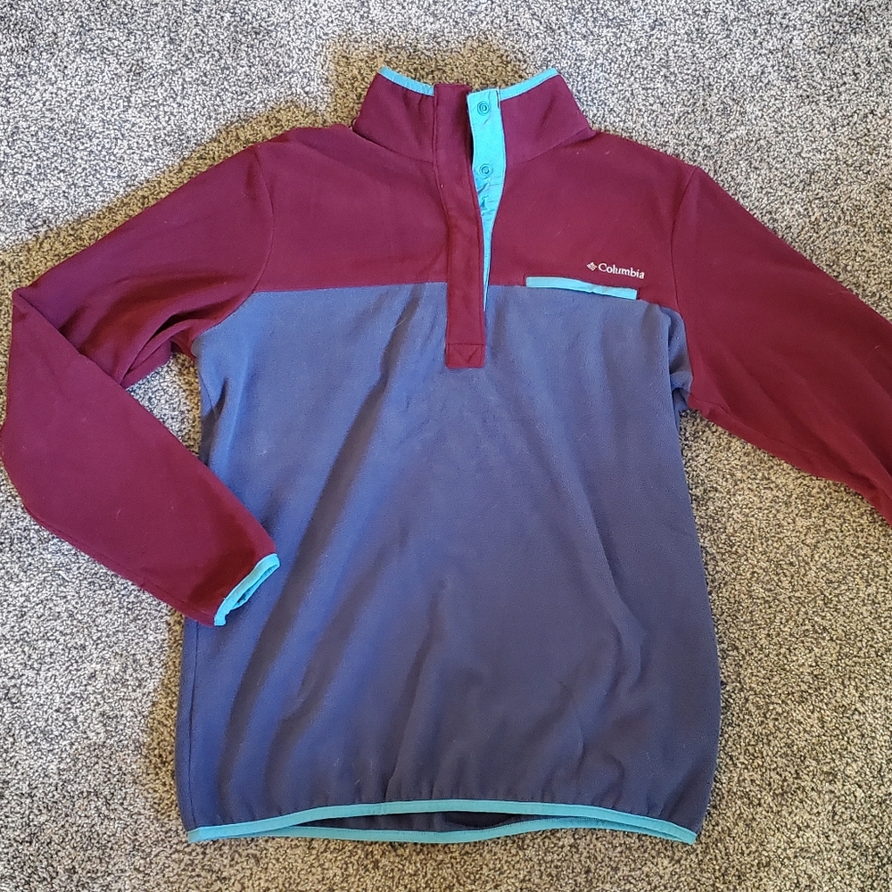Columbia Color Block Quarter Snap Fleece (Size L)
